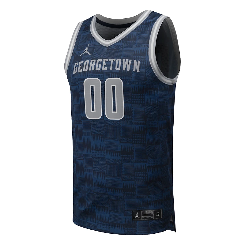 Men's Jordan Brand #00 Navy Georgetown Hoyas Replica Basketball Jersey