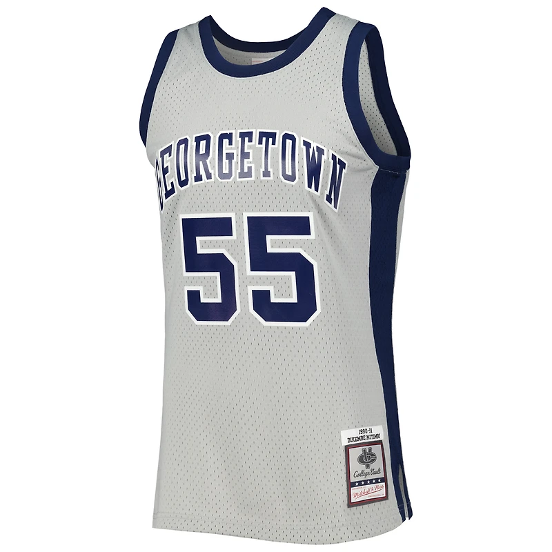 Men's Mitchell & Ness Dikembe Mutombo Gray Georgetown Hoyas 1990/91 Swingman Jersey