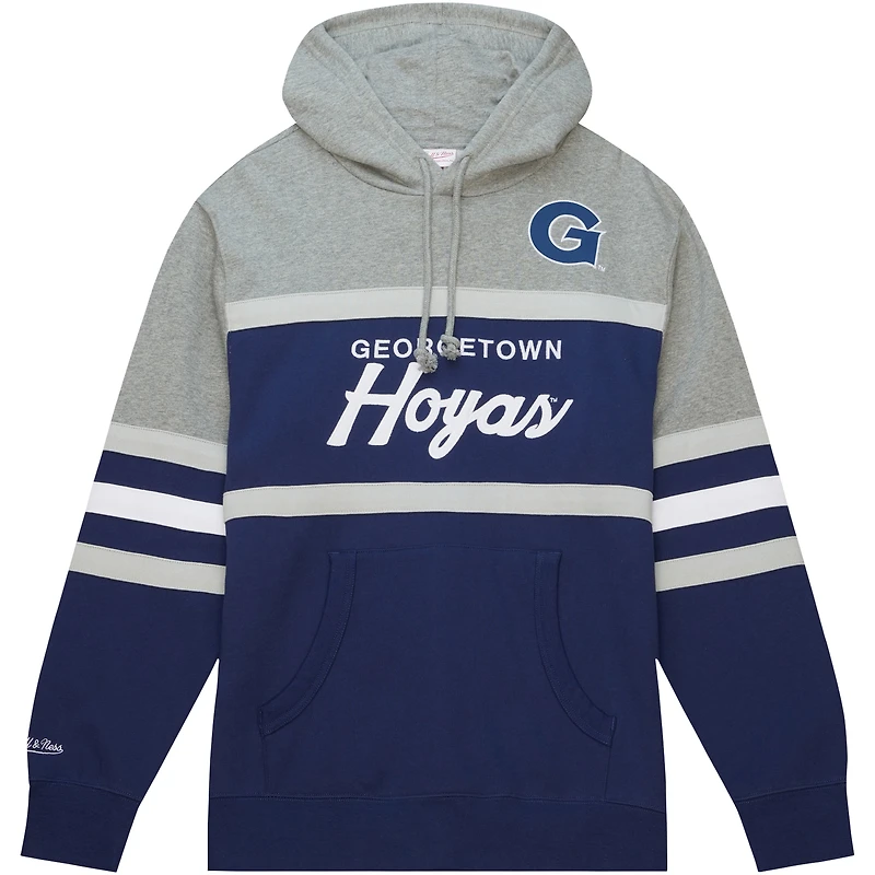 Sweat à capuche bleu marine Mitchell & Ness Georgetown Hoyas Head Coach pour hommes