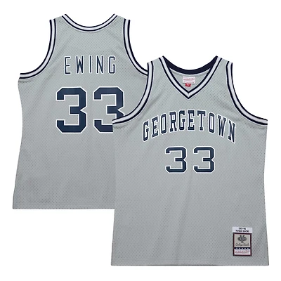 Maillot de joueur Swingman Mitchell & Ness Patrick Ewing gris Georgetown Hoyas 1983/84 pour hommes