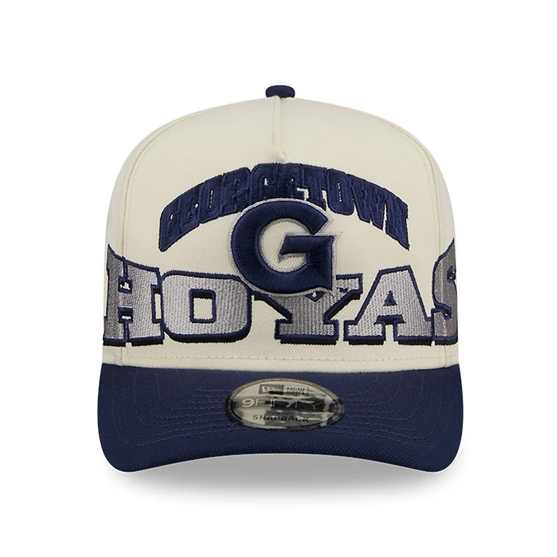 Casquette snapback New Era 9FIFTY A-Frame pour homme, crème/marine, Georgetown Hoyas March Madness Historic Collection