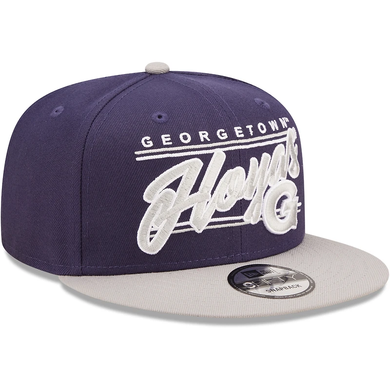 Men's New Era Navy/Gray Georgetown Hoyas Team Script 9FIFTY Snapback Hat