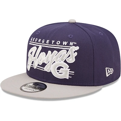 Casquette Snapback 9FIFTY Georgetown Hoyas Team Script New Era bleu marine pour homme