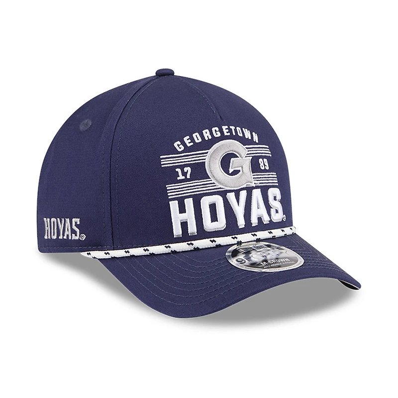 Casquette ajustable New Era 9FORTY M-Crown bleu marine pour homme, Georgetown Hoyas Historic March Madness