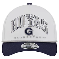 Men's New Era White/Navy Georgetown Hoyas Arch Two-Tone Rope 9FORTY A-Frame M-Crown Adjustable Hat