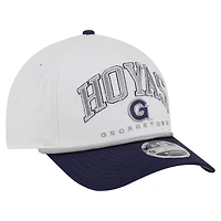 Men's New Era White/Navy Georgetown Hoyas Arch Two-Tone Rope 9FORTY A-Frame M-Crown Adjustable Hat