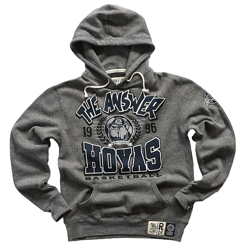 Men's Roots of Fight Allen Iverson Gray Georgetown Hoyas Tri-Blend Pullover Hoodie