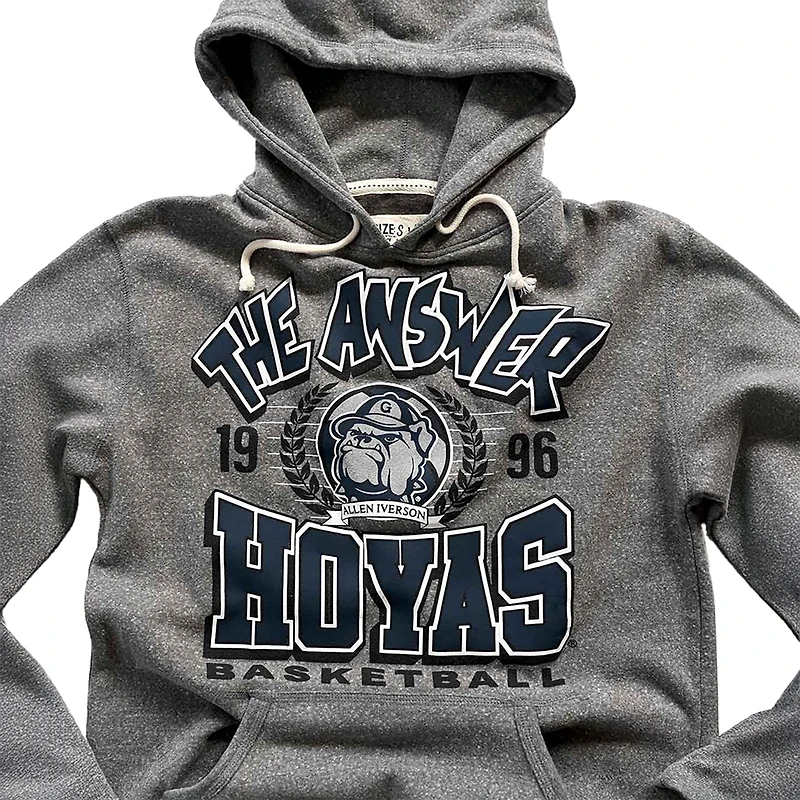 Men's Roots of Fight Allen Iverson Gray Georgetown Hoyas Tri-Blend Pullover Hoodie