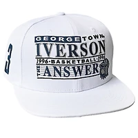 Casquette snapback Allen Iverson blanche pour homme, motif Roots of Fight, Georgetown Hoyas 1996