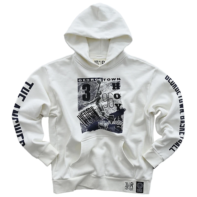 Men's Roots of Fight Allen Iverson White Georgetown Hoyas Heavyweight Pullover Hoodie