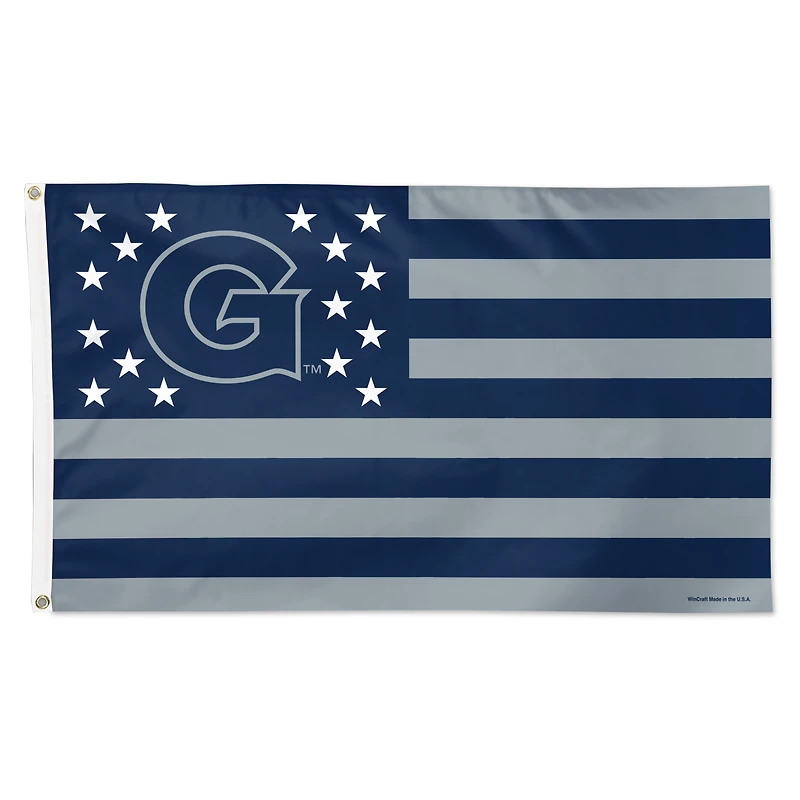 Drapeau de luxe patriotique à étoiles et rayures WinCraft Georgetown Hoyas 91 x 152 cm (3 pi x 5 pi) à une face