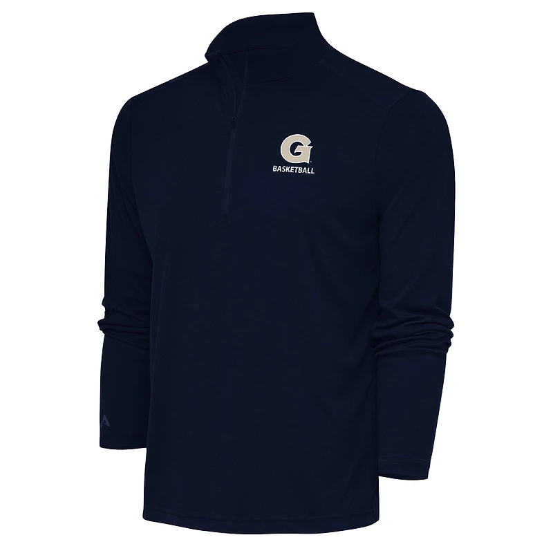 Women's Antigua  Navy Georgetown Hoyas Basketball Tribute Half-Zip Pullover Top