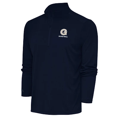 Women's Antigua  Navy Georgetown Hoyas Basketball Tribute Half-Zip Pullover Top