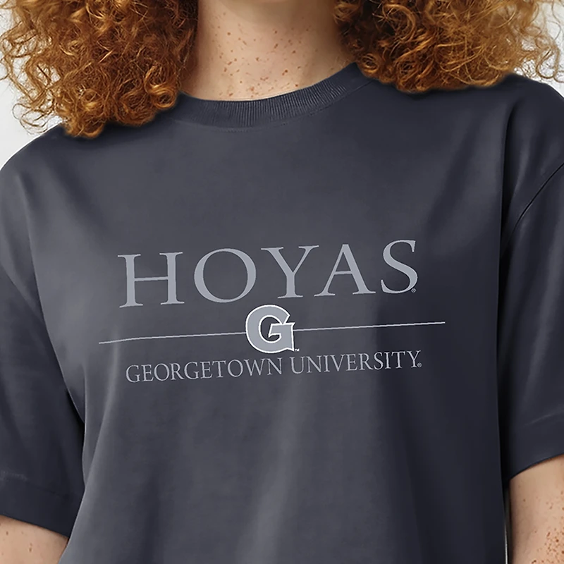 Women's Champion Navy Georgetown Hoyas Waist Length Wordmark T-Shirt