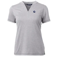 Women's Cutter & Buck Heather Gray Georgetown Hoyas Forge Blade V-Neck Top