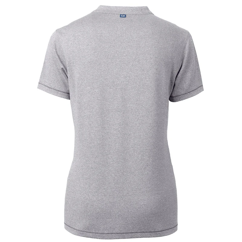 Women's Cutter & Buck Heather Gray Georgetown Hoyas Forge Blade V-Neck Top