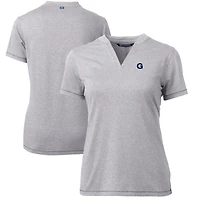 Women's Cutter & Buck Heather Gray Georgetown Hoyas Forge Blade V-Neck Top