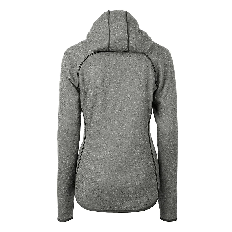 Women's Cutter & Buck Heather Gray Georgetown Hoyas Mainsail Sweater-Knit Full-Zip Hoodie