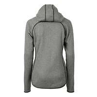 Women's Cutter & Buck Heather Gray Georgetown Hoyas Mainsail Sweater-Knit Full-Zip Hoodie