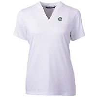 Women's Cutter & Buck White Georgetown Hoyas Forge Blade V-Neck Top