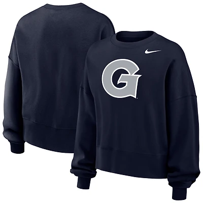 Sweat-shirt polaire Nike Georgetown Hoyas Phoenix bleu marine pour femme