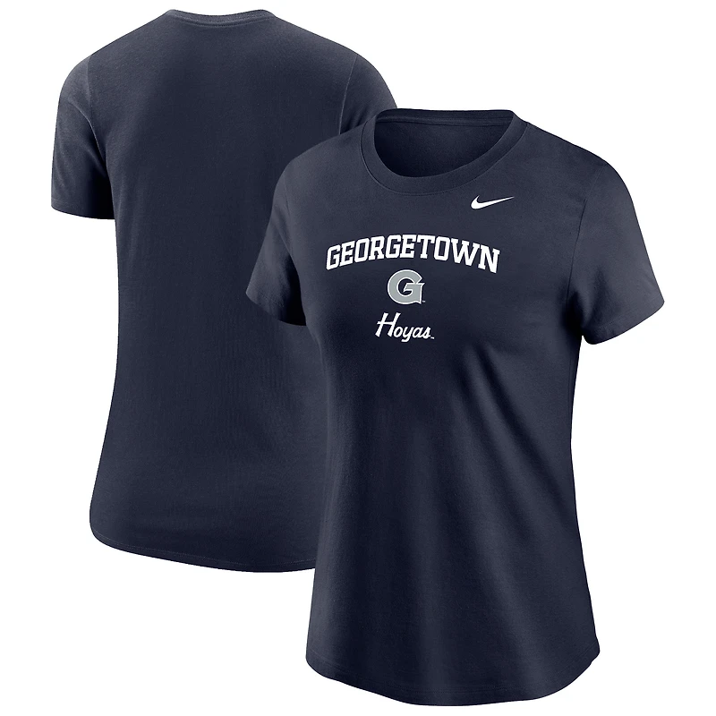 T-shirt Nike Georgetown Hoyas Primary pour femmes, bleu marine