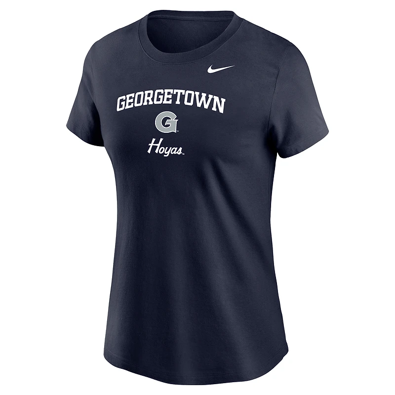 T-shirt Nike Georgetown Hoyas Primary pour femmes, bleu marine