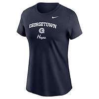T-shirt Nike Georgetown Hoyas Primary pour femmes, bleu marine
