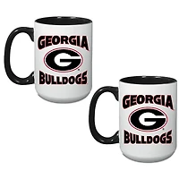 Ensemble de 2 tasses Georgia Bulldogs de 44 cl (15 oz).