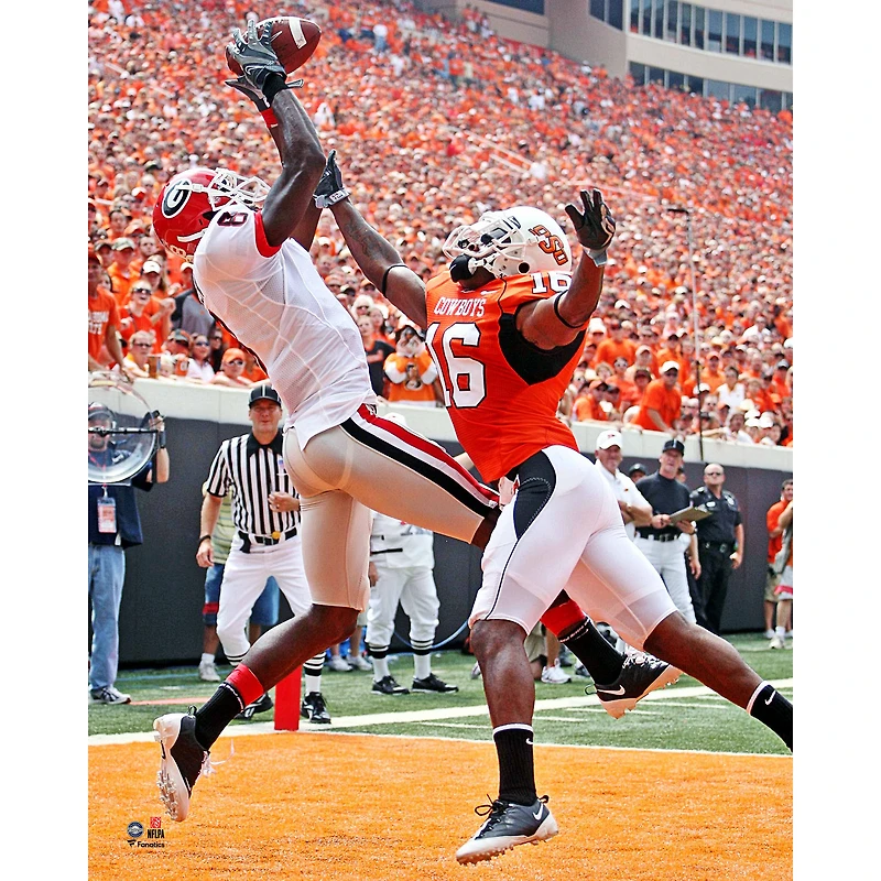 A.J. Green Georgia Bulldogs Unsigned Vertical End Zone Catch Photograph