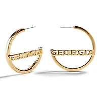 Boucles d'oreilles créoles BaubleBar avec logo Georgia Bulldogs