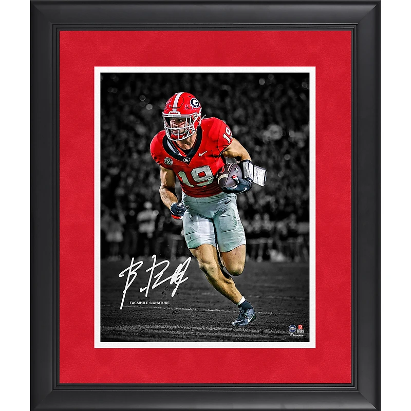 Photographie encadrée de 11"x 14" de Brock Bowers Georgia Bulldogs