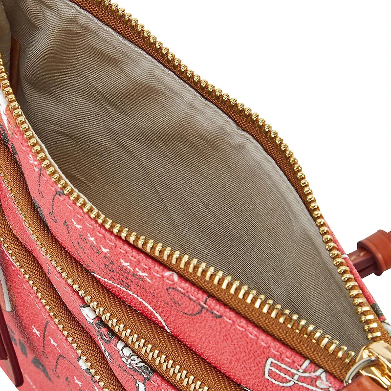 Sac bandoulière triple zippé Dooney & Bourke Georgia Bulldogs pour la mi-temps de l'équipe de football