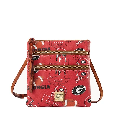 Dooney & Bourke Georgia Bulldogs Football Halftime Triple Zip Crossbody Bag