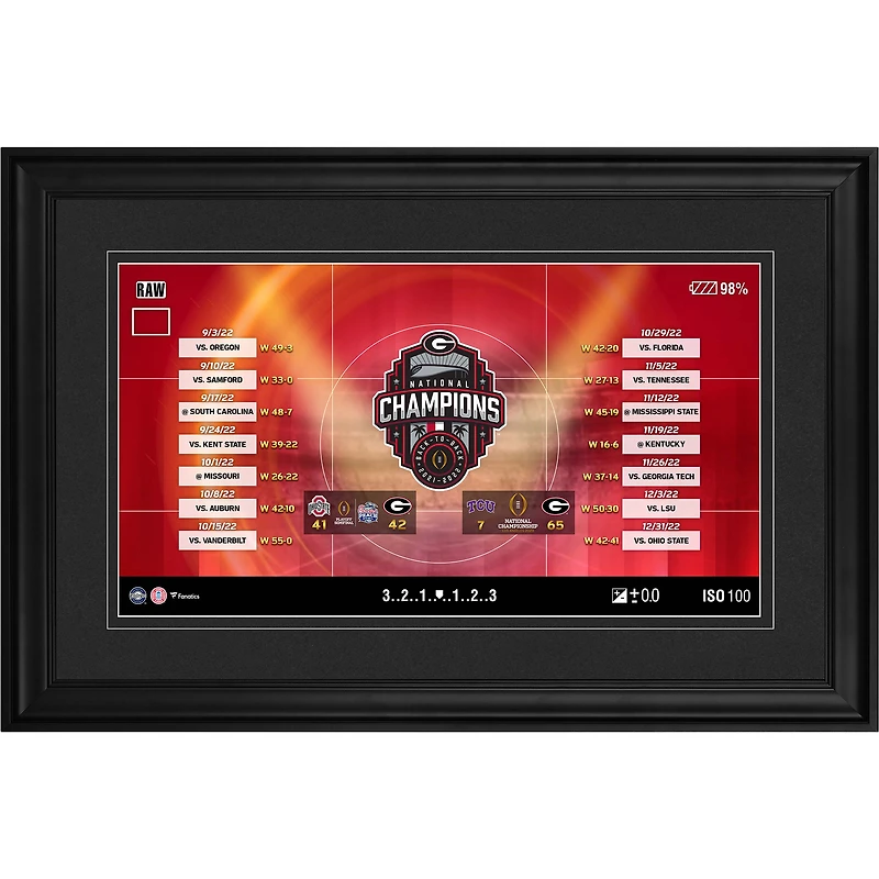 Fanatics Authentique Georgia Bulldogs College Football Playoff 2022 Champions nationaux Collage 10'' x 18''