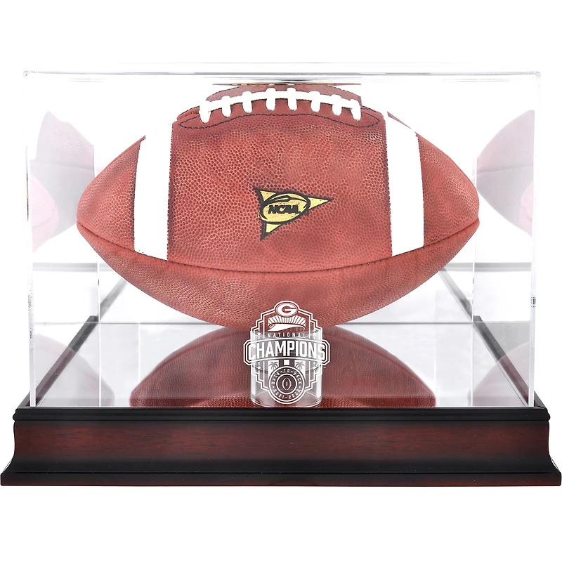 Vitrine de présentation de football en acajou Fanatics Authentic Georgia Bulldogs College Football Playoff 2022 Champions nationaux