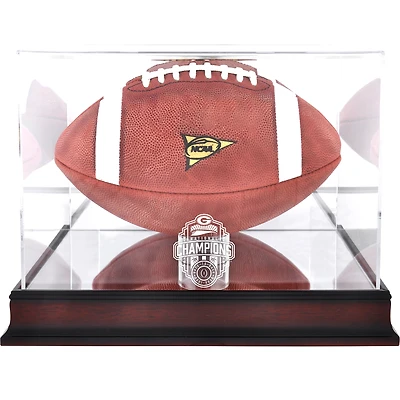 Vitrine de présentation de football en acajou Fanatics Authentic Georgia Bulldogs College Football Playoff 2022 Champions nationaux