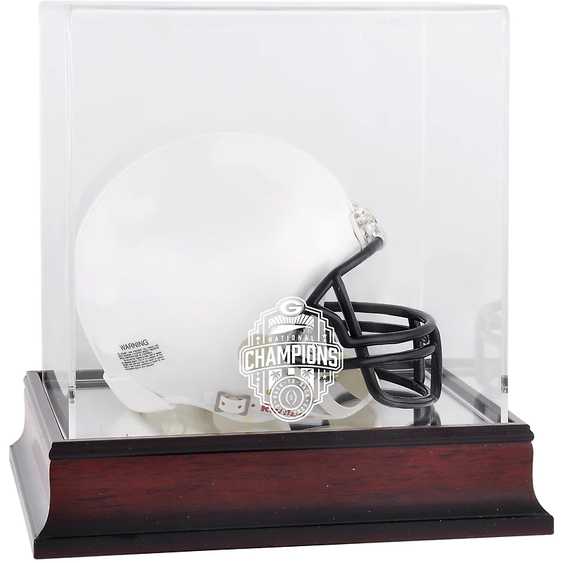 Vitrine de mini casques en acajou Fanatics Authentic Georgia Bulldogs College Football Playoff 2022 Champions nationaux