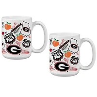 Lot de deux tasses à café locales de 15 oz des Georgia Bulldogs