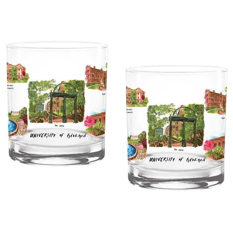 Ensemble de deux verres à whisky Laura Wilcox University Hall de 473 ml des Georgia Bulldogs