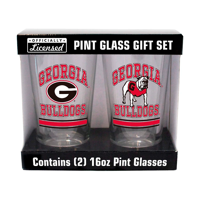 Georgia Bulldogs 16oz. Pint Glass Two Pack