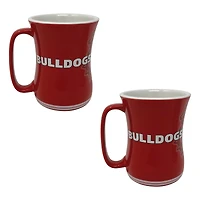 Lot de deux tasses sculptées de barista de 16 oz des Georgia Bulldogs