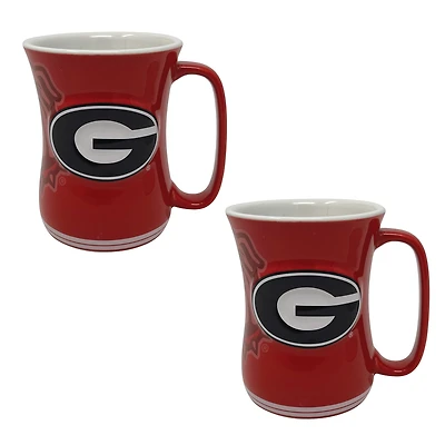 Lot de deux tasses sculptées de barista de 16 oz des Georgia Bulldogs
