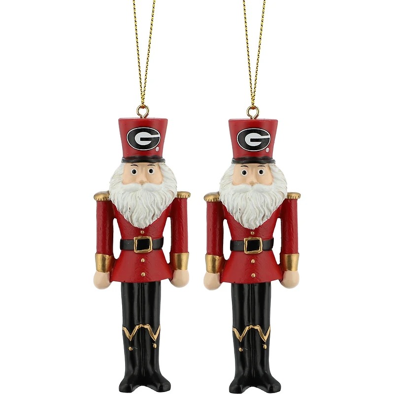 Ensemble de 2 décorations de casse-noisette Père Noël Georgia Bulldogs