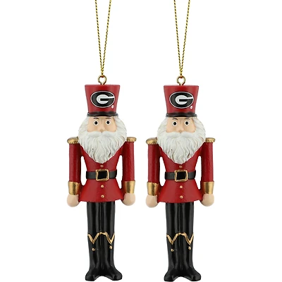 Ensemble de 2 décorations de casse-noisette Père Noël Georgia Bulldogs