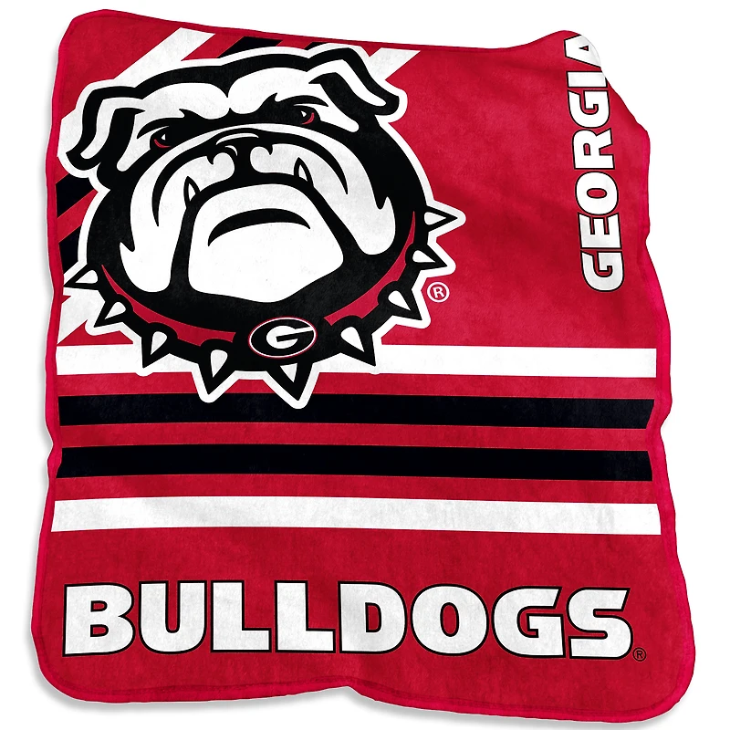 Couverture en peluche avec logo Raschel des Bulldogs de Géorgie 50'' x 60''