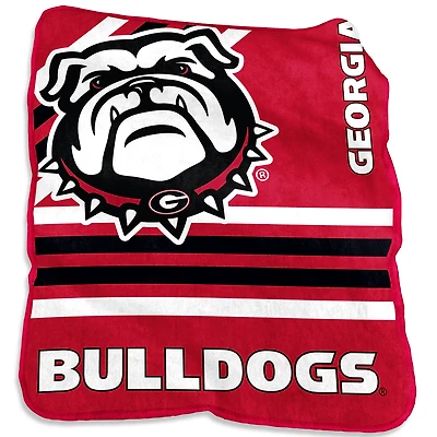 Couverture en peluche avec logo Raschel des Bulldogs de Géorgie 50'' x 60''
