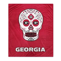 Couverture molletonnée 60'' x 70'' Sugar Skull des Bulldogs de Georgia