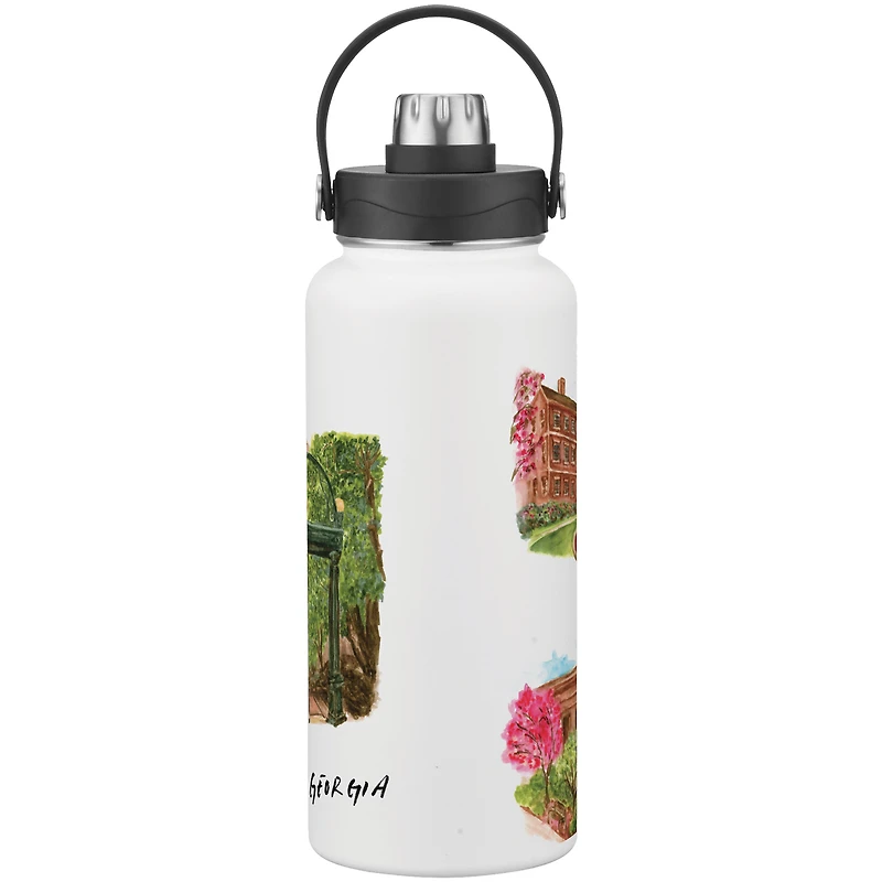 Bouteille d'eau aquarelle Laura Wilcox Georgia Bulldogs (960 ml)