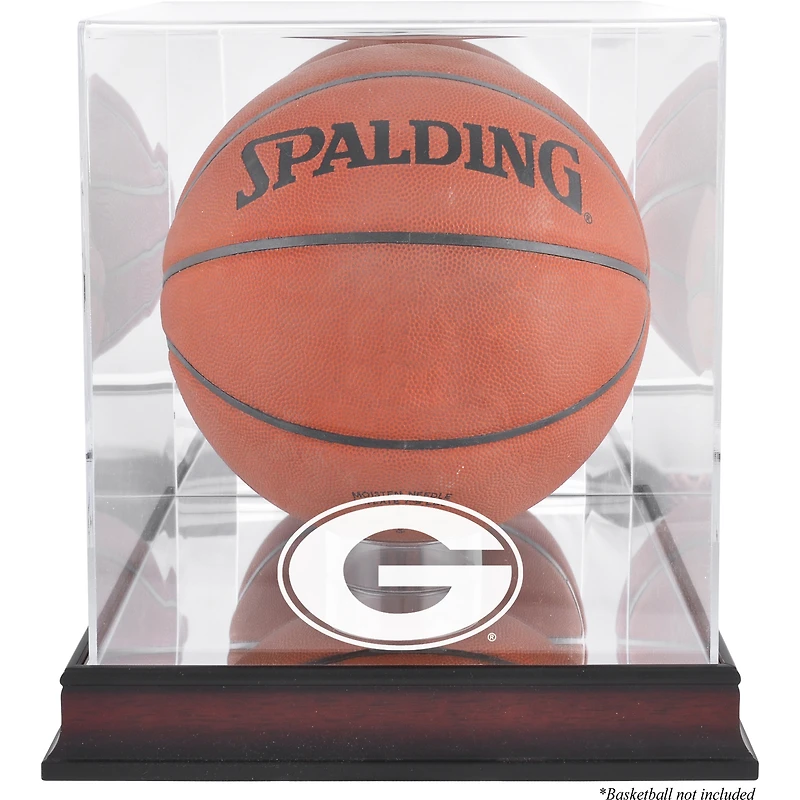 Georgia Bulldogs Mahogany Antique Finish Basketball Display Case with Mirror Back